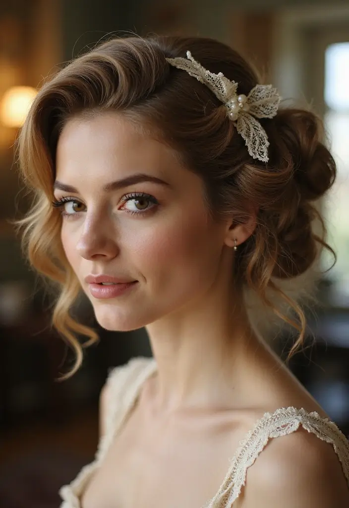 26 Classic Bun Hairstyles for Wedding Days That Last - 5. Vintage-Inspired Bun