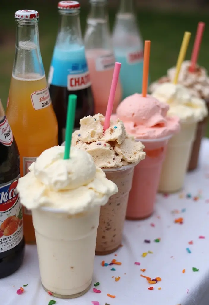 26 Creative Bar Menu Wedding Ideas to Impress Your Guests - 18. Ice Cream Float Bar