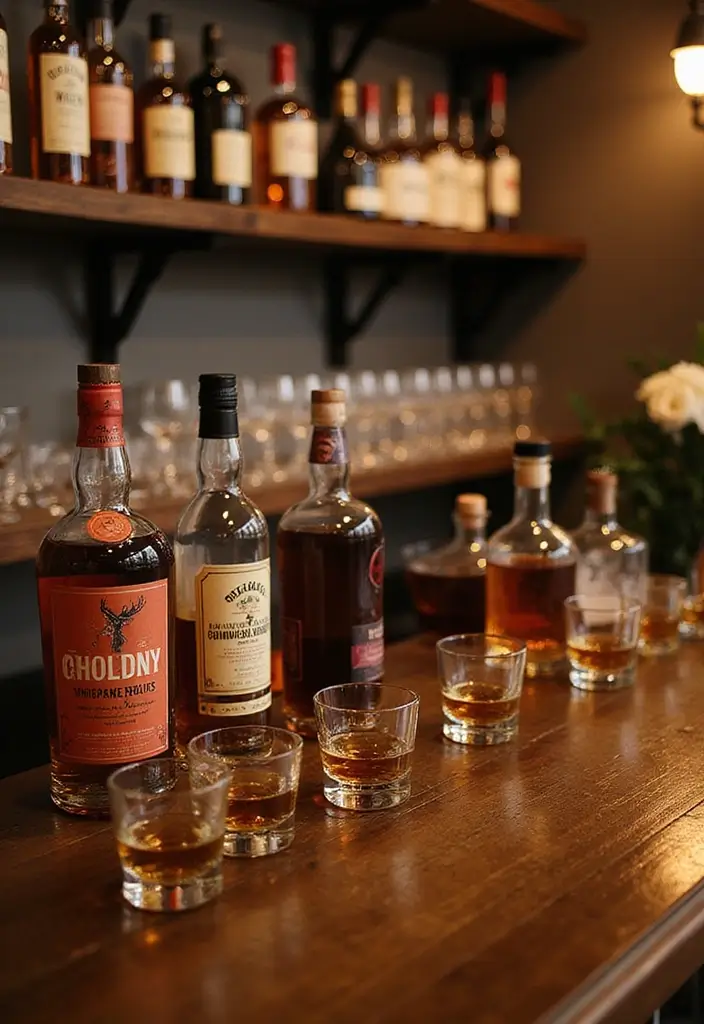 26 Creative Bar Menu Wedding Ideas to Impress Your Guests - 20. Unique Whiskey Bar