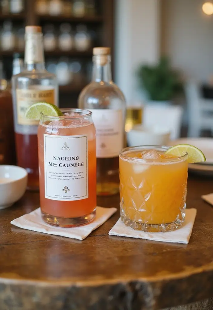 26 Creative Bar Menu Wedding Ideas to Impress Your Guests - 23. Custom Drink Labels