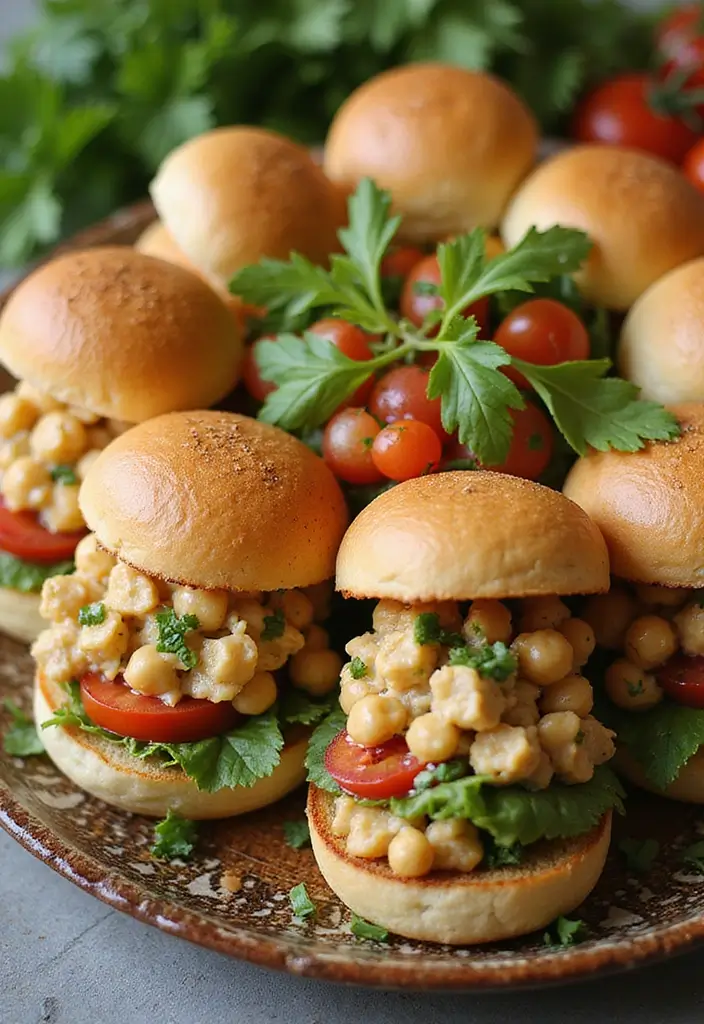26 Elegant Wedding Buffet Food Options for Easy Dining - 10. Chickpea Salad Sandwiches