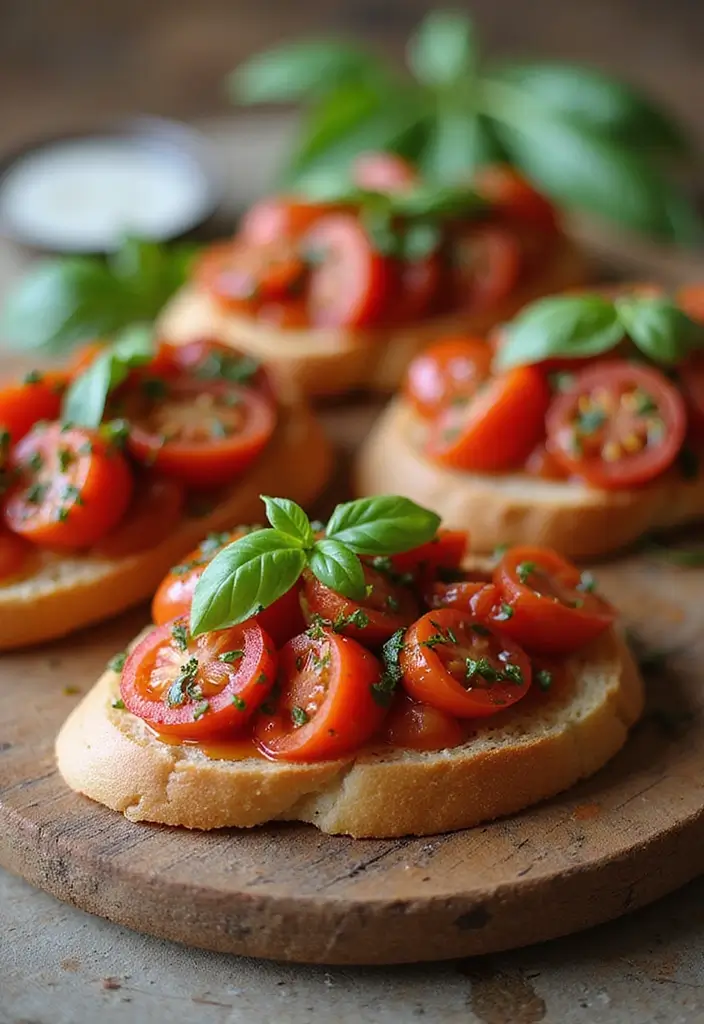 26 Elegant Wedding Buffet Food Options for Easy Dining - 18. Vegan Bruschetta