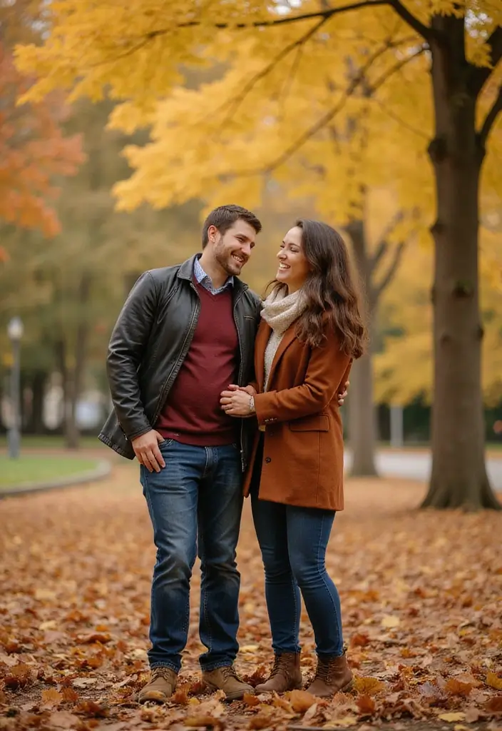 26 Heartfelt Wedding Engagement Photos to Capture Your Love - 10. Seasonal Vibes