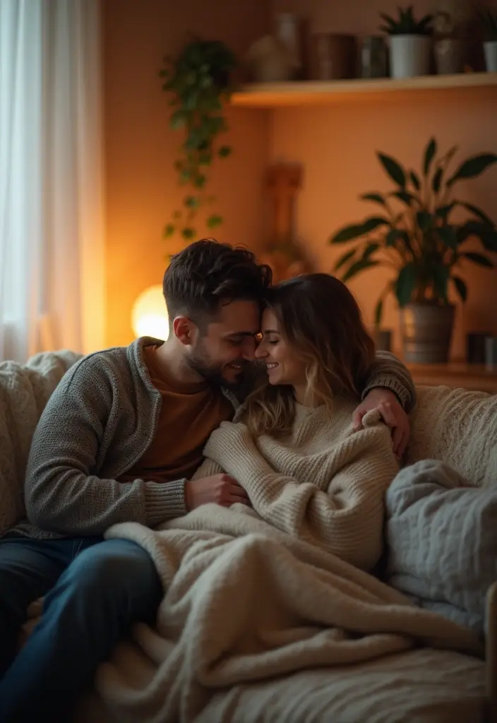 26 Heartfelt Wedding Engagement Photos to Capture Your Love - 20. In the Comfort of Home