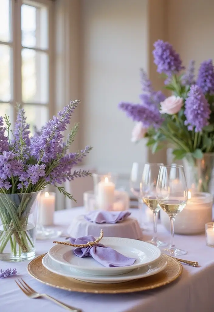 26 Sophisticated Champagne Wedding Colors for Timeless Elegance - 12. Lavender and Champagne
