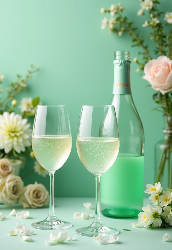 26 Sophisticated Champagne Wedding Colors for Timeless Elegance - 13. Mint Green and Champagne
