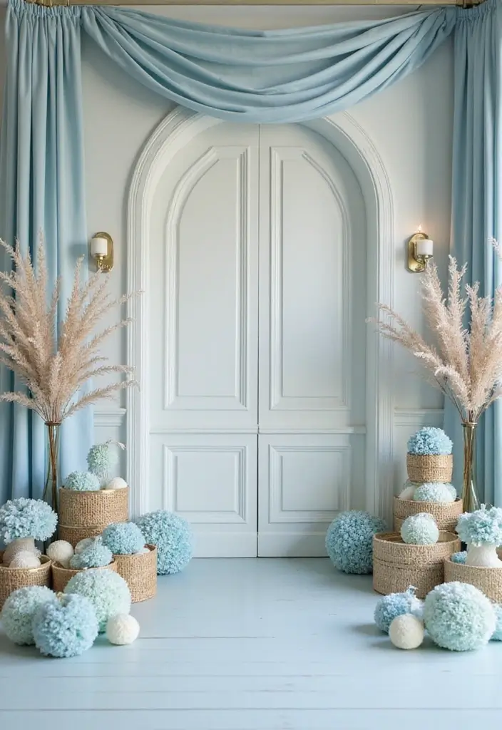 26 Sophisticated Champagne Wedding Colors for Timeless Elegance - 15. Soft Blue and Champagne