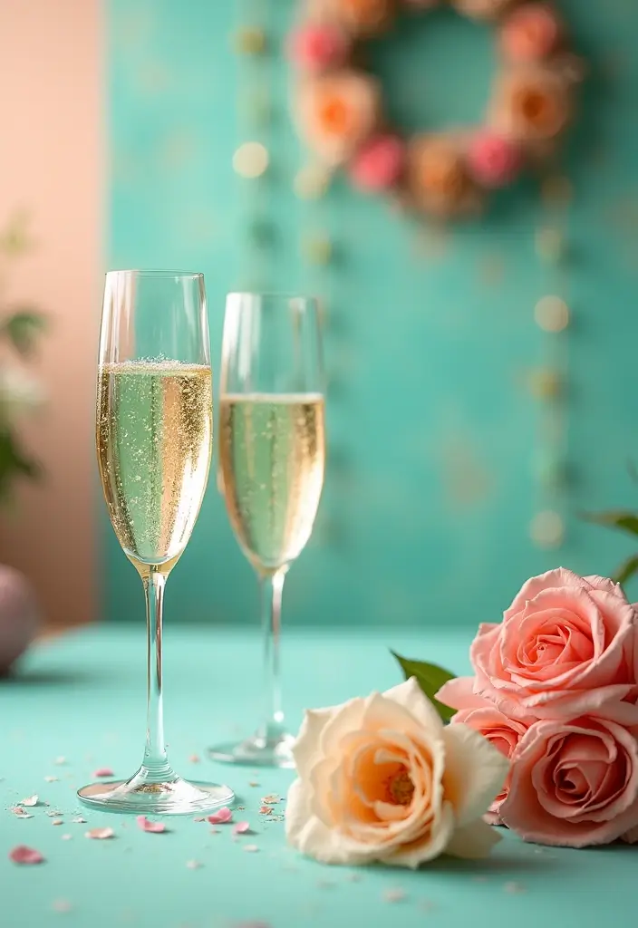 26 Sophisticated Champagne Wedding Colors for Timeless Elegance - 19. Aqua and Champagne