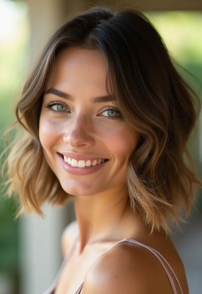 27 Beautiful Boho Wedding Hairstyles for a Free-Spirited Celebration - 14. Choppy Bob with Natural Waves