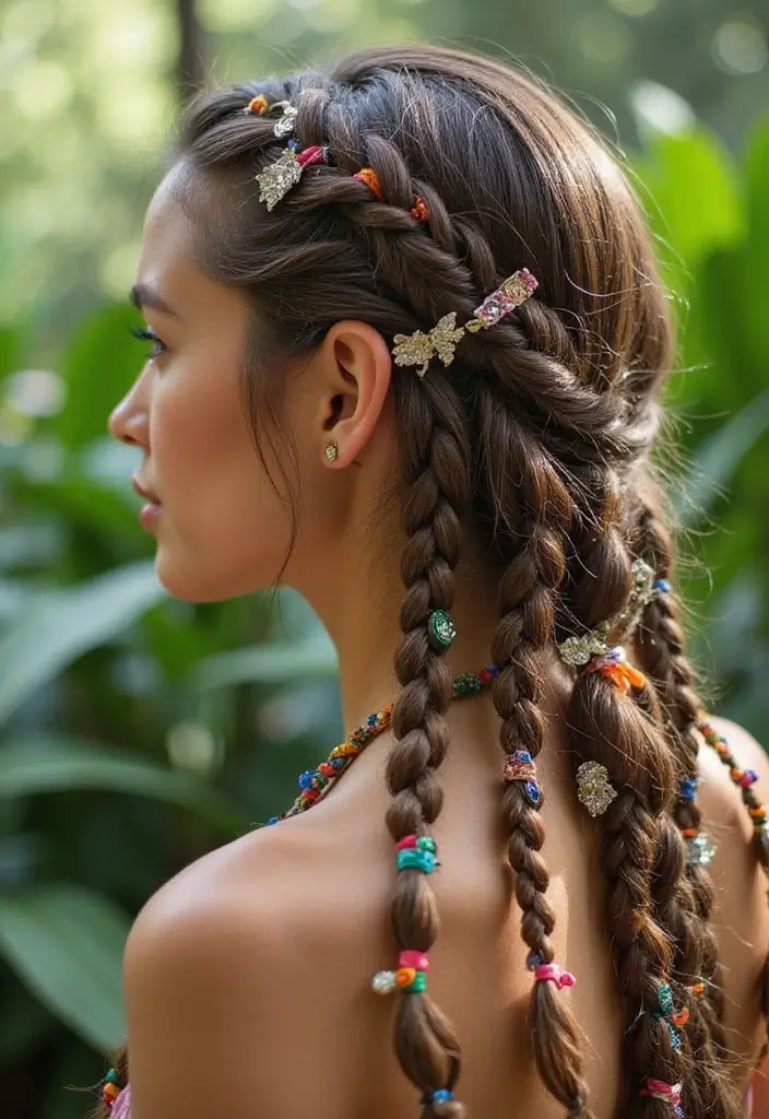 27 Beautiful Boho Wedding Hairstyles for a Free-Spirited Celebration - 2. Bohemian Braids with Ribbons