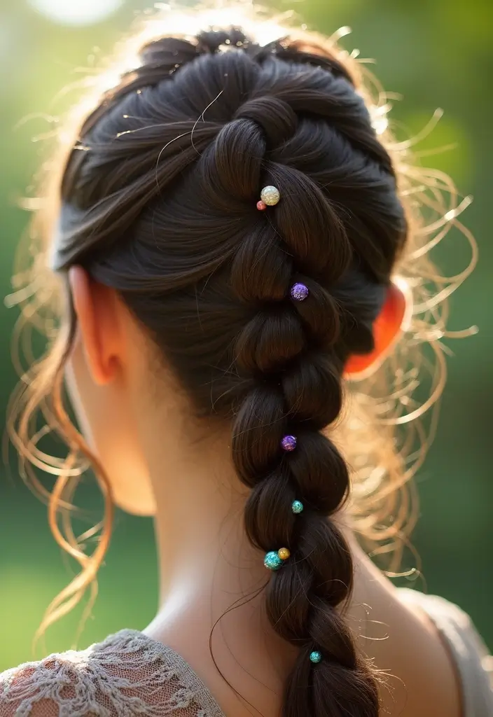27 Beautiful Boho Wedding Hairstyles for a Free-Spirited Celebration - 6. Fishtail Braid with Beads