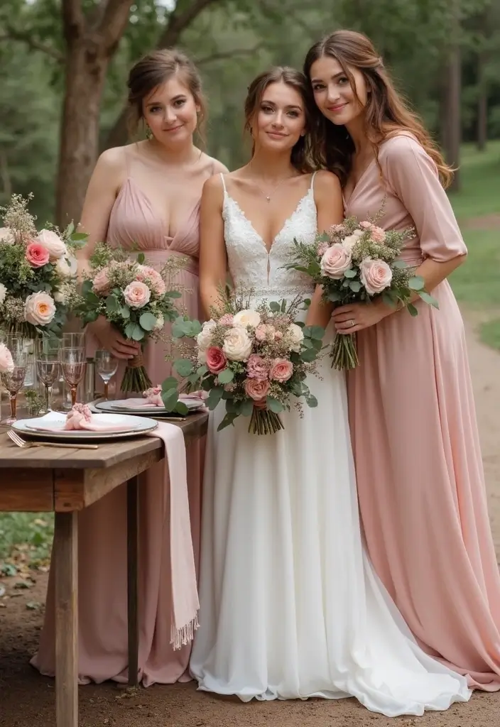27 Charming Boho Wedding Colors to Create a Relaxed Atmosphere - 1. Dusty Rose