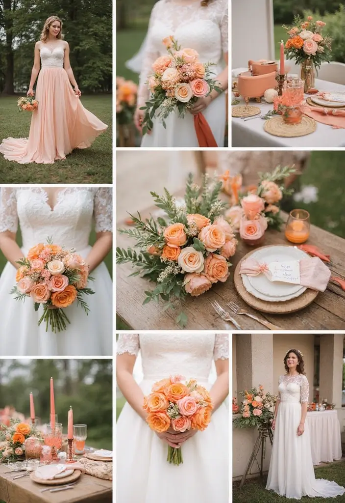 27 Charming Boho Wedding Colors to Create a Relaxed Atmosphere - 13. Peach