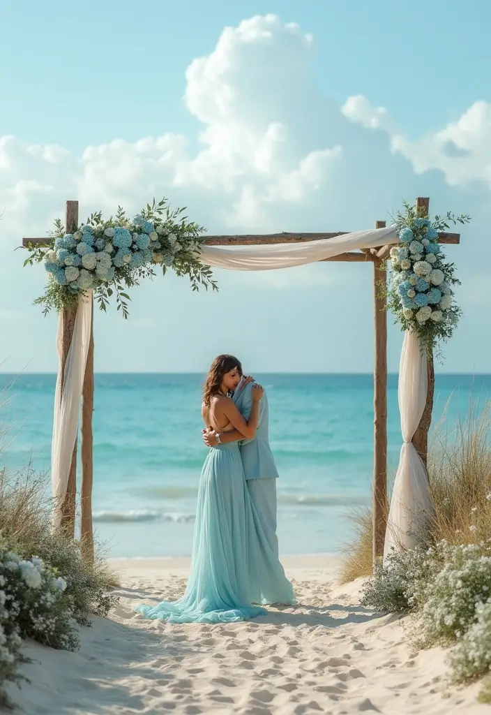 27 Charming Boho Wedding Colors to Create a Relaxed Atmosphere - 15. Ocean Blue