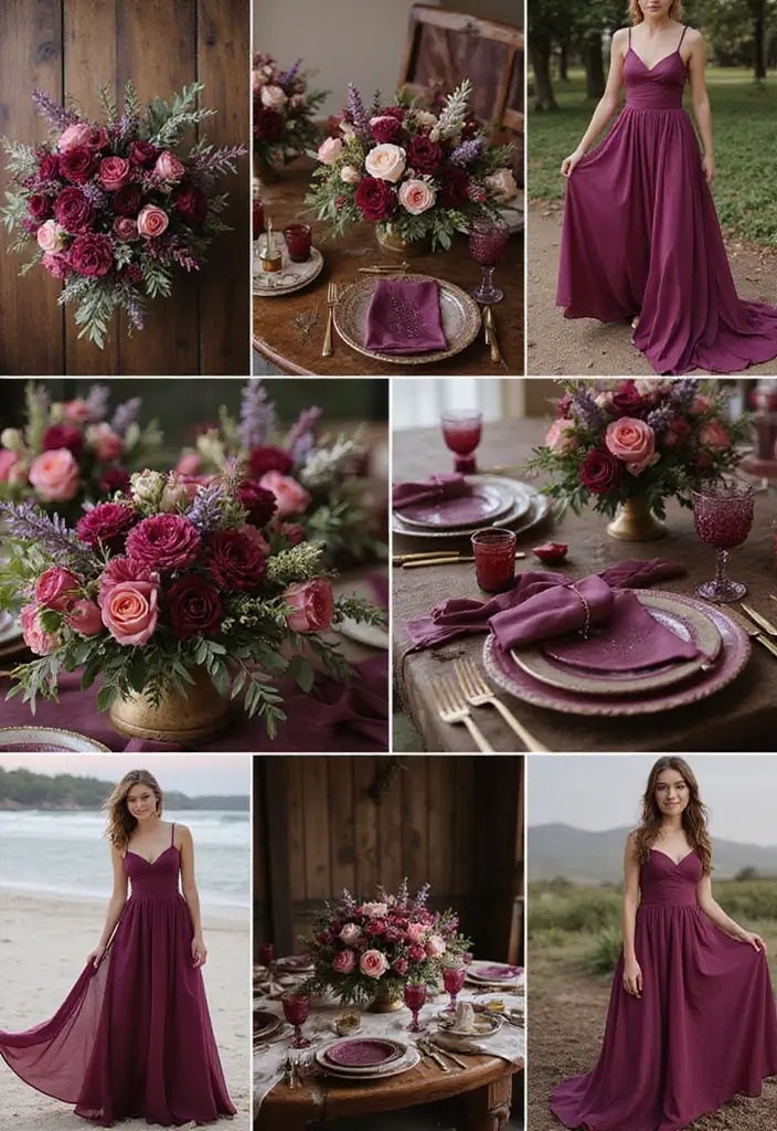 27 Charming Boho Wedding Colors to Create a Relaxed Atmosphere - 4. Aubergine