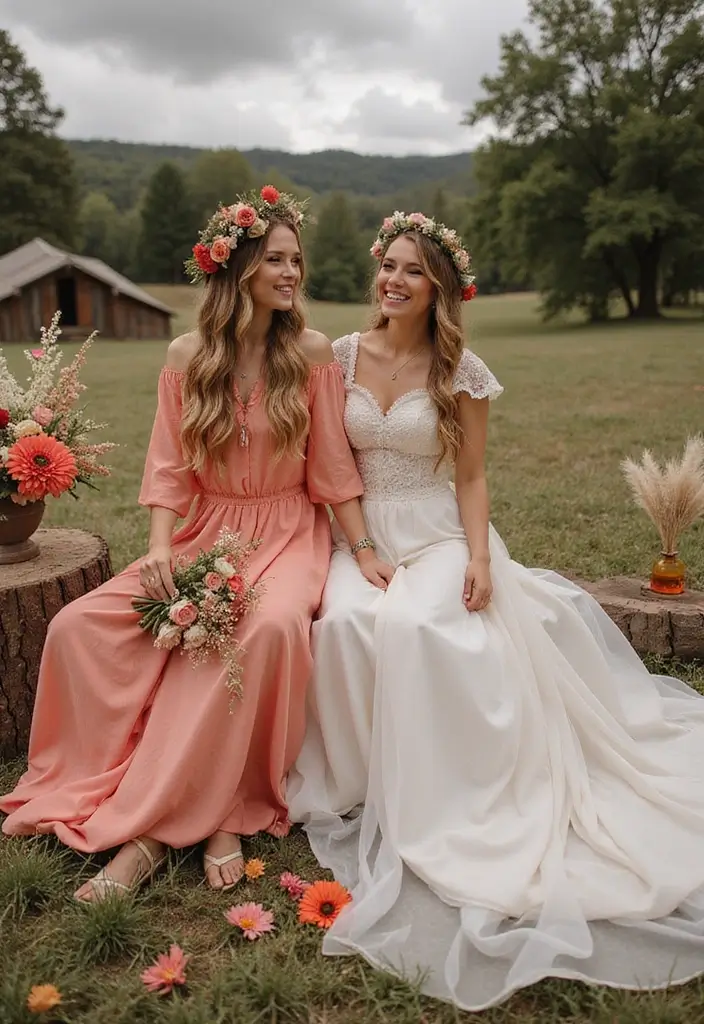27 Charming Boho Wedding Colors to Create a Relaxed Atmosphere - 9. Coral