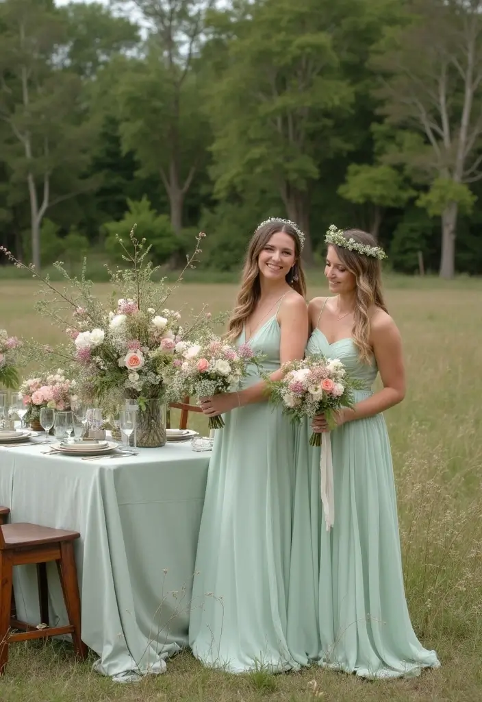 27 Charming Rustic Wedding Colors to Create a Natural Ambiance - 1. Soft Sage Green