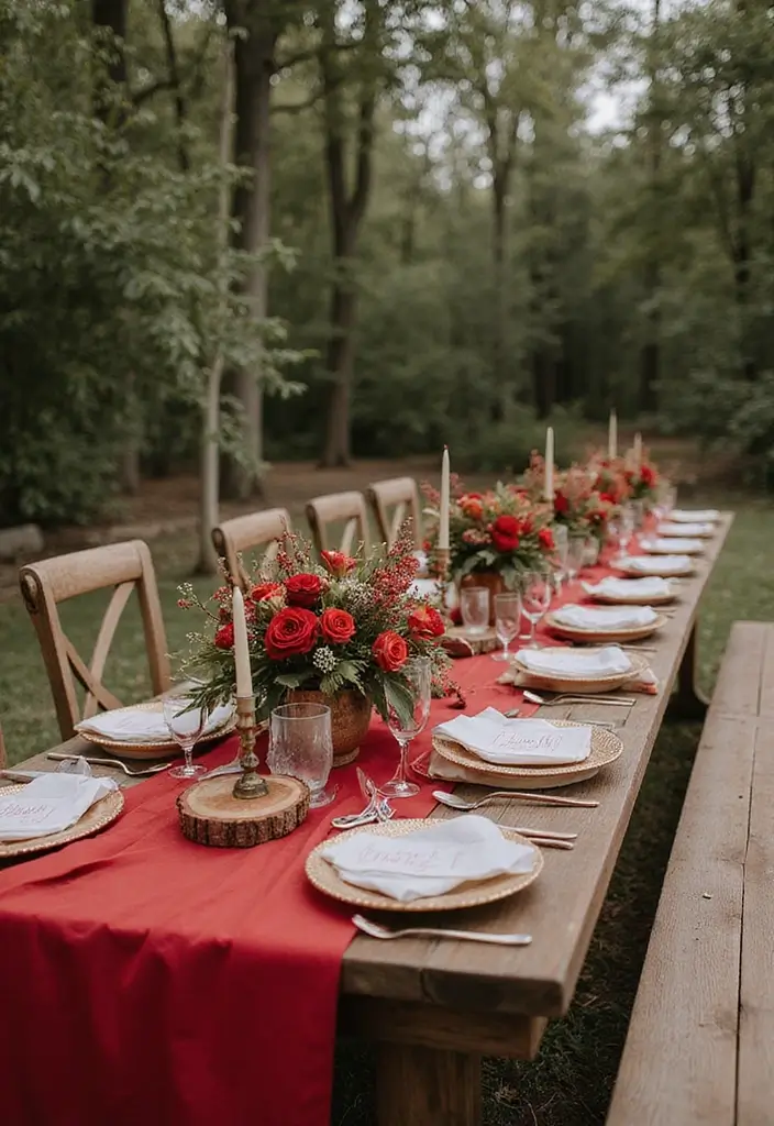 27 Charming Rustic Wedding Colors to Create a Natural Ambiance - 13. Rustic Red