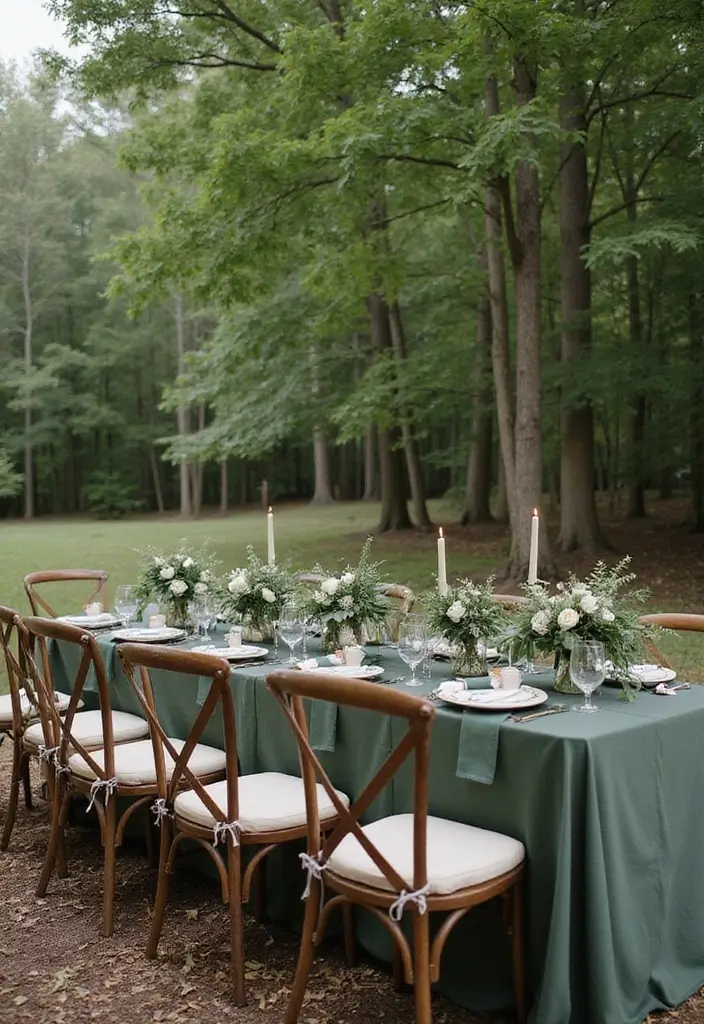 27 Charming Rustic Wedding Colors to Create a Natural Ambiance - 14. Forest Green