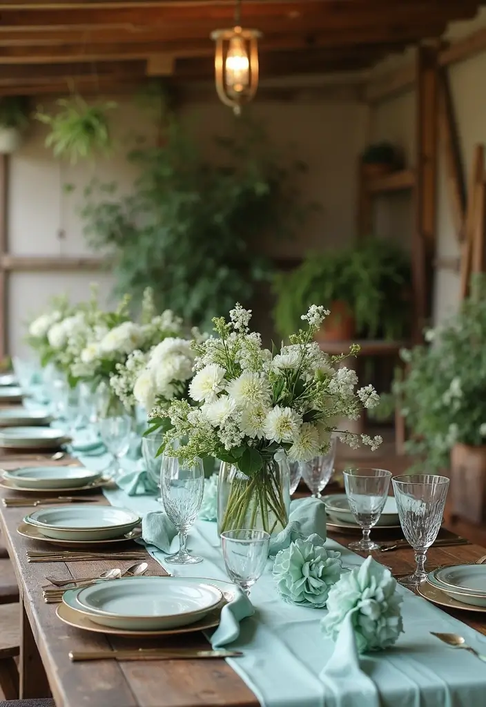 27 Charming Rustic Wedding Colors to Create a Natural Ambiance - 16. Pale Mint