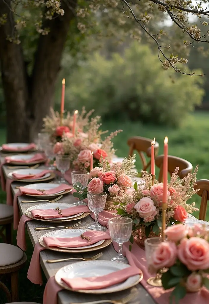27 Charming Rustic Wedding Colors to Create a Natural Ambiance - 17. Coral Pink