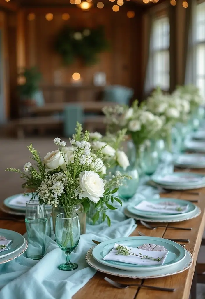 27 Charming Rustic Wedding Colors to Create a Natural Ambiance - 19. Light Aqua
