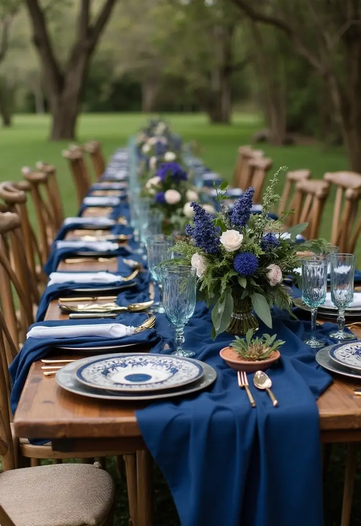 27 Charming Rustic Wedding Colors to Create a Natural Ambiance - 20. Navy Blue