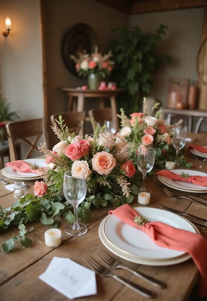 27 Charming Rustic Wedding Colors to Create a Natural Ambiance - 25. Warm Coral