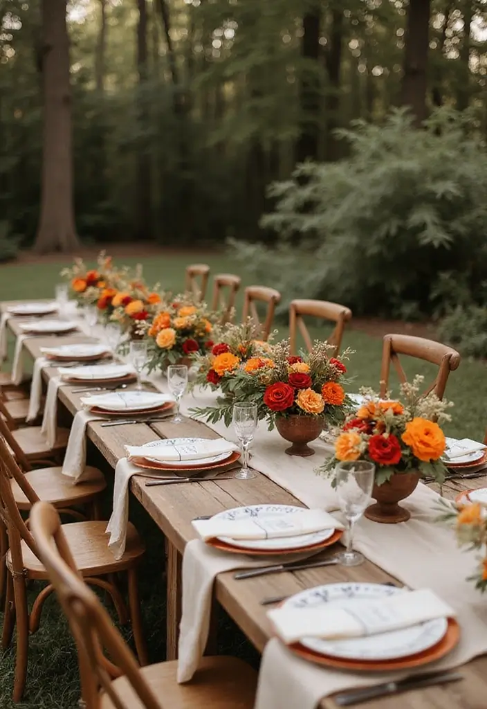 27 Charming Rustic Wedding Colors to Create a Natural Ambiance - 27. Burnt Orange