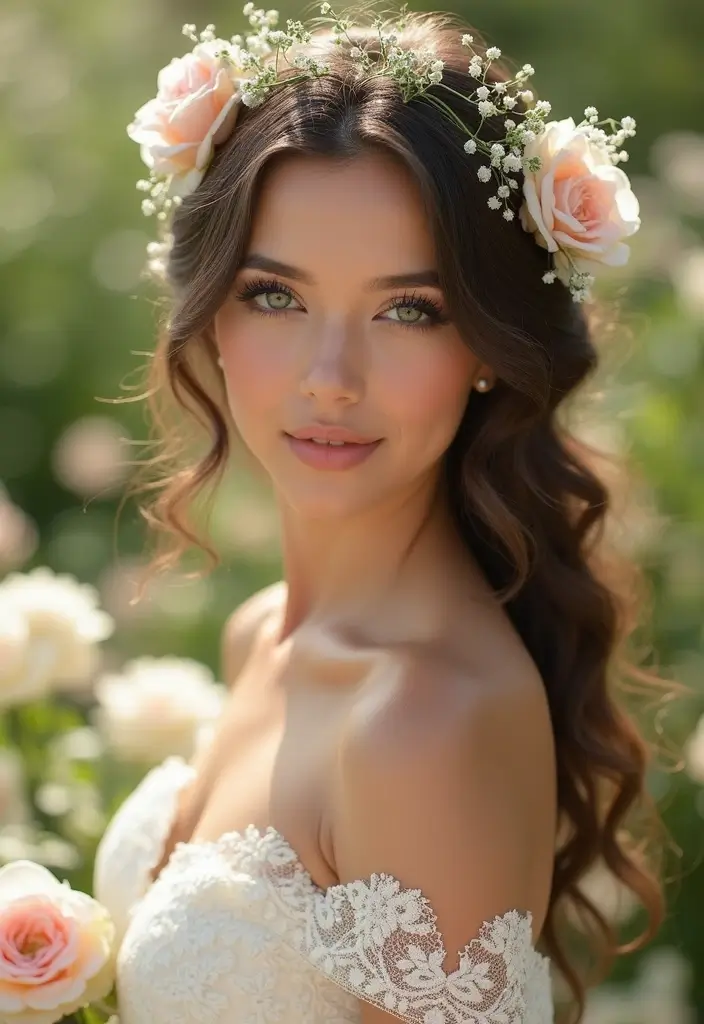 27 Flawless Curly Hairstyles for Wedding Elegance and Charm - 1. Cascading Loose Curls