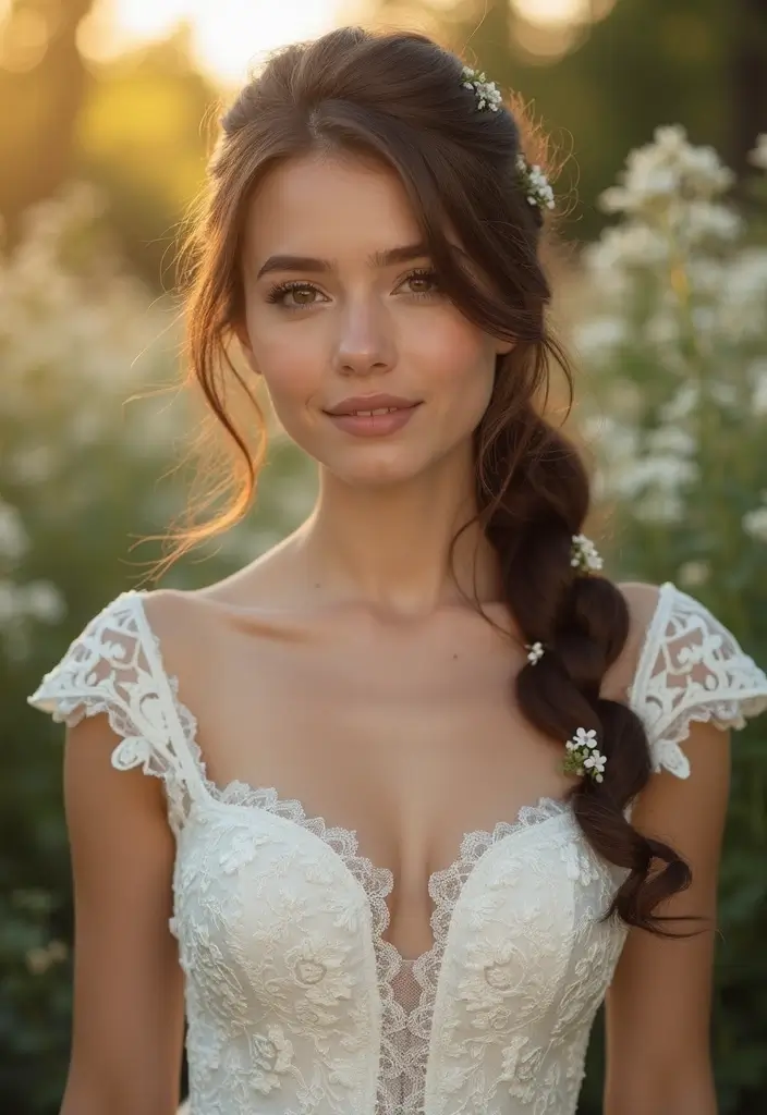 27 Flawless Curly Hairstyles for Wedding Elegance and Charm - 23. Intertwined Curly Braids