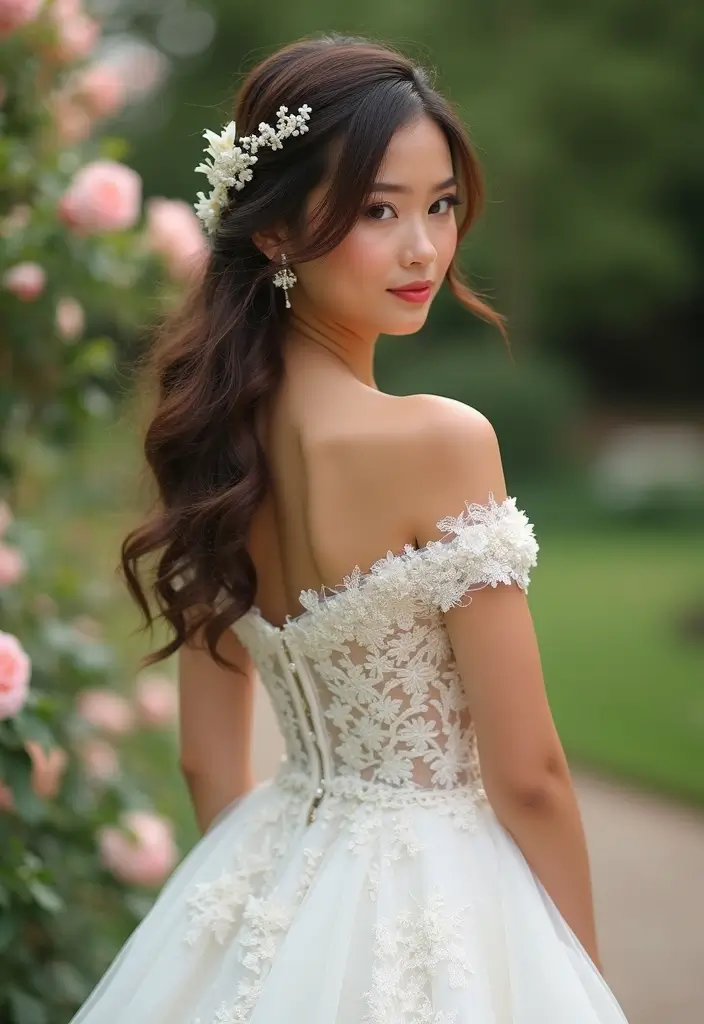 27 Flawless Curly Hairstyles for Wedding Elegance and Charm - 25. Curly Side Braid