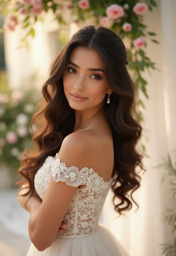 27 Flawless Curly Hairstyles for Wedding Elegance and Charm - 27. Elegant Curly Waves
