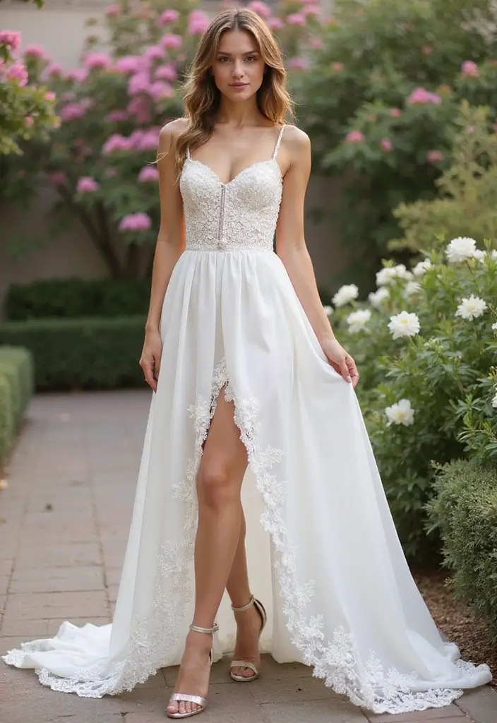 27 Inspiring Wedding Dress Ideas for Every Bride’s Style - 14. High-Low Hemlines
