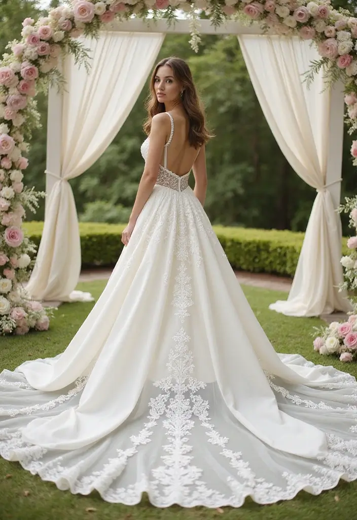 27 Inspiring Wedding Dress Ideas for Every Bride’s Style - 22. Dramatic Trains