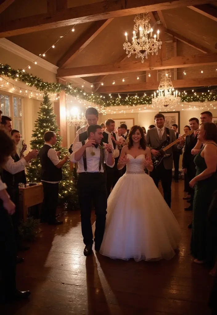 27 Magical Christmas Wedding Inspiration for a Festive Celebration - 13. Holiday-Themed Music