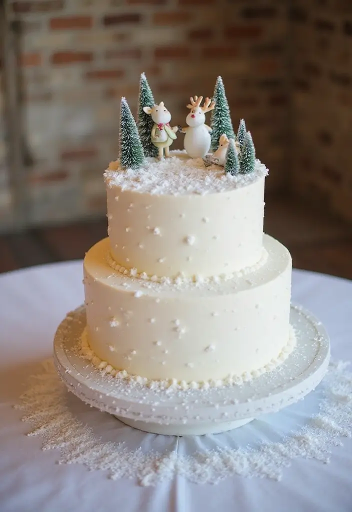 27 Magical Christmas Wedding Inspiration for a Festive Celebration - 17. Themed Cake Toppers