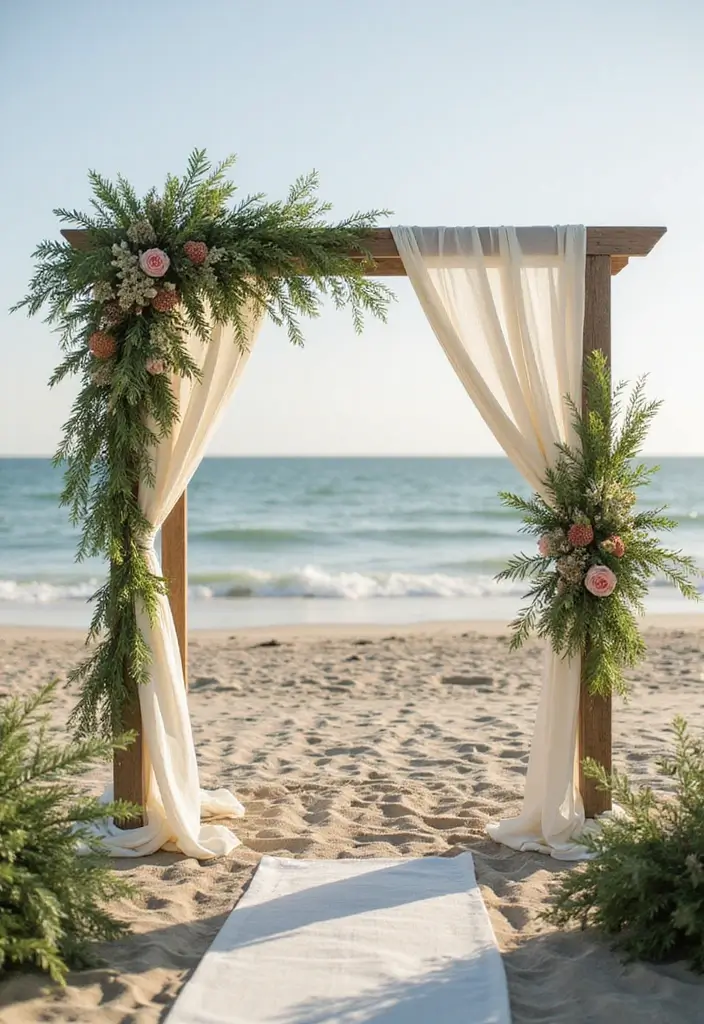27 Refreshing Beach Wedding Colors for a Seaside Ceremony - 17. Pine Green & Cream