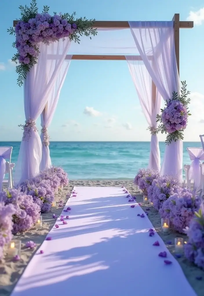 27 Refreshing Beach Wedding Colors for a Seaside Ceremony - 18. Light Blue & Lilac