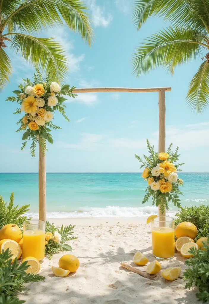 27 Refreshing Beach Wedding Colors for a Seaside Ceremony - 23. Mint & Lemon Yellow