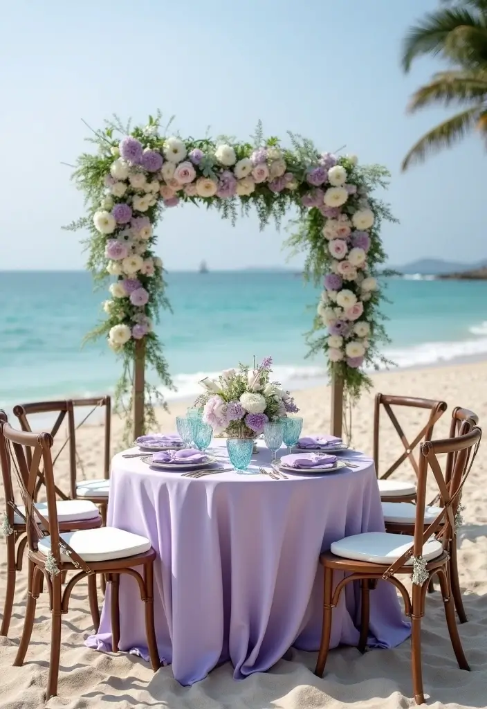 27 Refreshing Beach Wedding Colors for a Seaside Ceremony - 4. Lavender & Seafoam