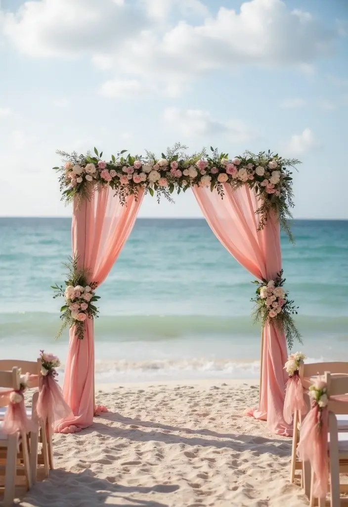 27 Refreshing Beach Wedding Colors for a Seaside Ceremony - 5. Blush Pink & Navy