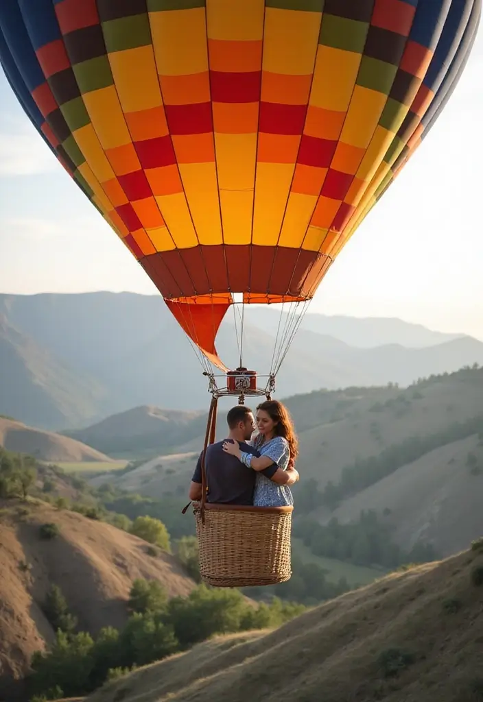 27 Romantic Couple Wedding Photos to Treasure Forever - 12. Air Balloon Adventure: Love Takes Flight