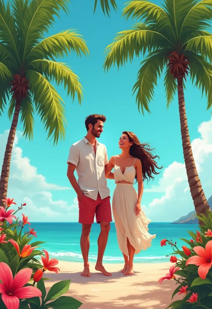 27 Romantic Couple Wedding Photos to Treasure Forever - 6. Tropical Paradise: Love Under Palms