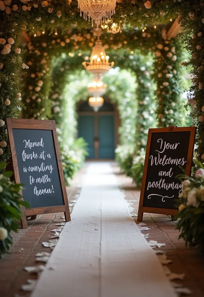 27 Stunning Aisle Decorations Wedding Ideas That'll Transform Your Ceremony Forever! - 21. Chalkboard Messages