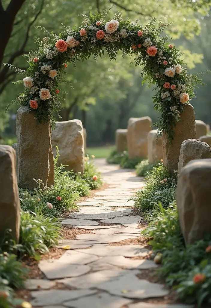 27 Stunning Aisle Decorations Wedding Ideas That'll Transform Your Ceremony Forever! - 23. Natural Stone Markers