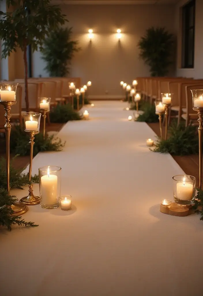 27 Stunning Aisle Decorations Wedding Ideas That'll Transform Your Ceremony Forever! - 25. Minimalist Candle Displays