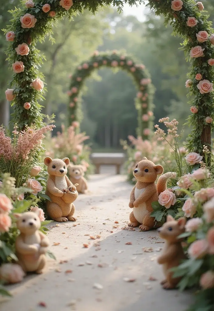 27 Stunning Aisle Decorations Wedding Ideas That'll Transform Your Ceremony Forever! - 26. Animal Figurines