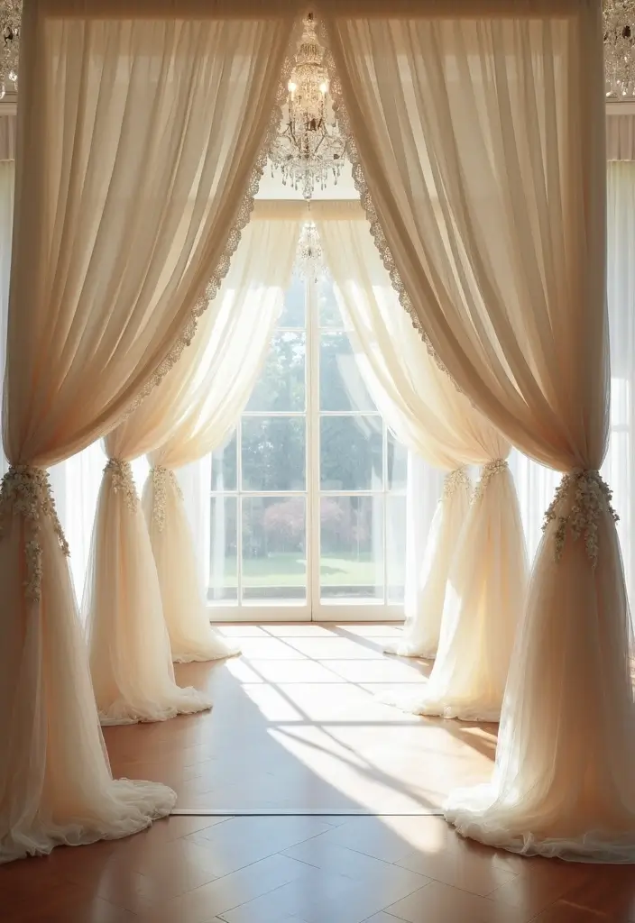 27 Stunning Aisle Decorations Wedding Ideas That'll Transform Your Ceremony Forever! - 3. Fabric Draping