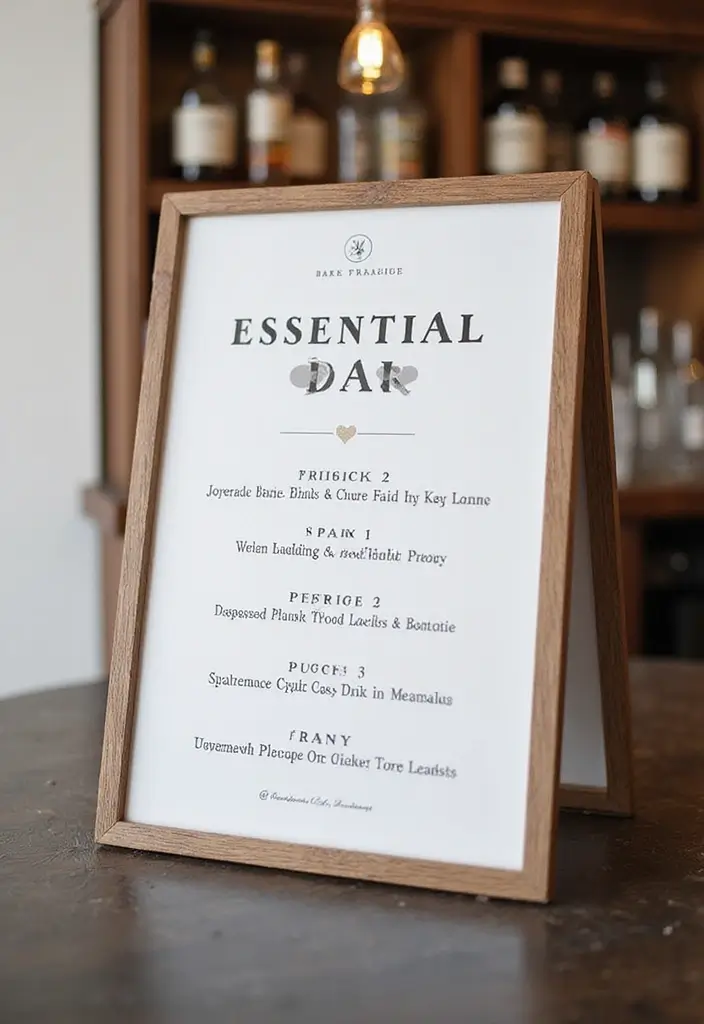 27 Stylish Bar Sign Wedding Designs for a Fun Celebration - 13. Minimalist Bar Sign